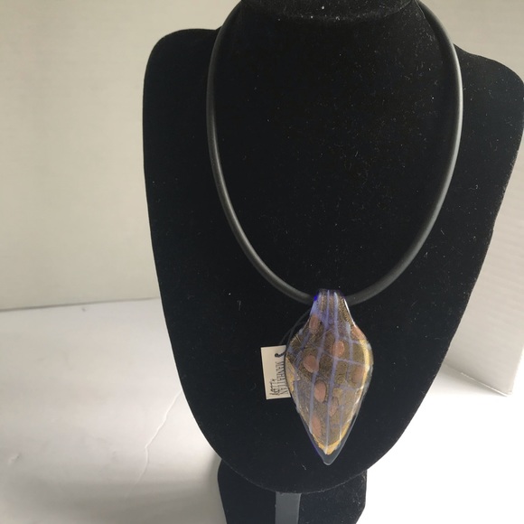 Manhattan Alley Murano BIG Glass Cord Necklace NEW